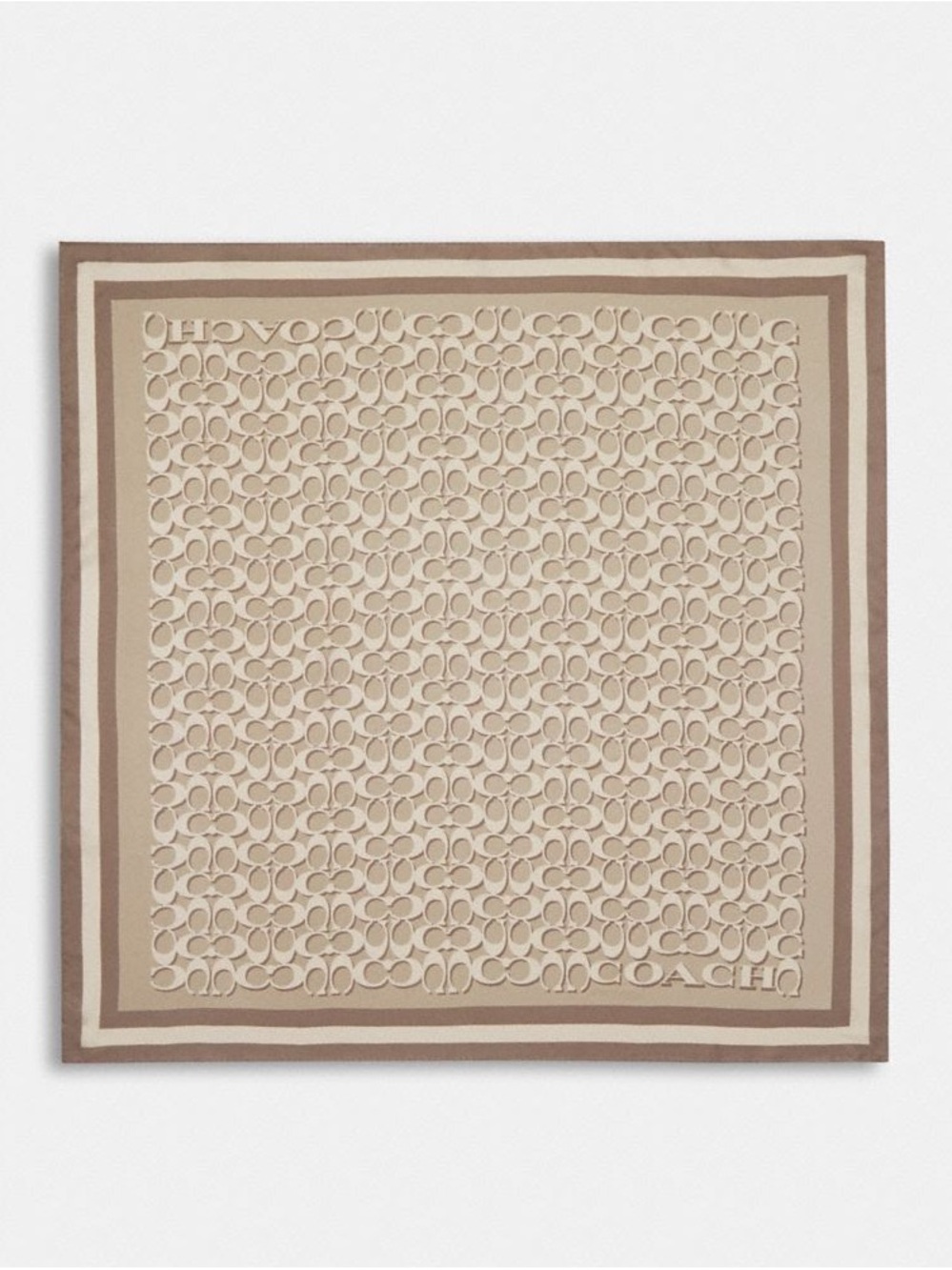 Coach Neutral Signature Pattern Silk Scarf